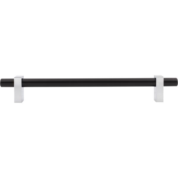 12" Center-to-Center Matte Black with Polished Chrome Larkin Appliance Handle - Image 6