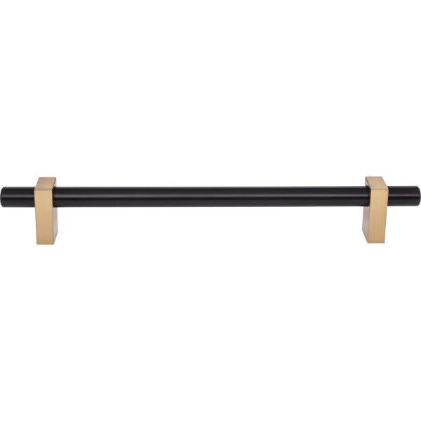 12" Center-to-Center Matte Black with Satin Bronze Larkin Appliance Handle - Image 3