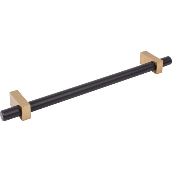 12" Center-to-Center Matte Black with Satin Bronze Larkin Appliance Handle - Image 4