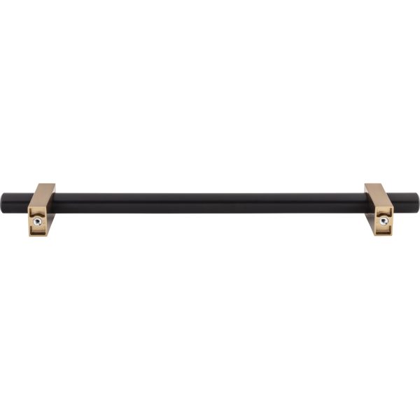 12" Center-to-Center Matte Black with Satin Bronze Larkin Appliance Handle - Image 5