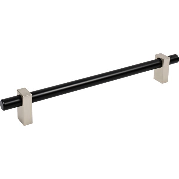 12" Center-to-Center Matte Black with Satin Nickel Larkin Appliance Handle