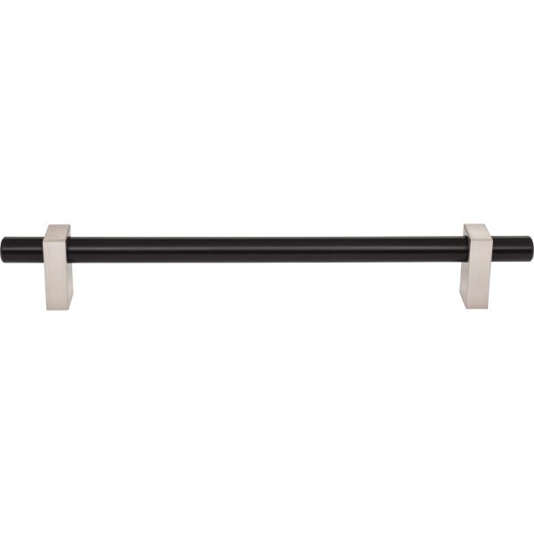 12" Center-to-Center Matte Black with Satin Nickel Larkin Appliance Handle - Image 3