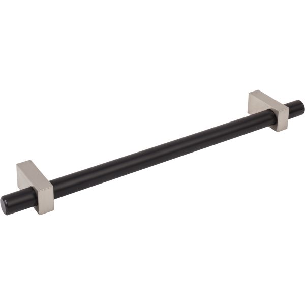12" Center-to-Center Matte Black with Satin Nickel Larkin Appliance Handle - Image 4