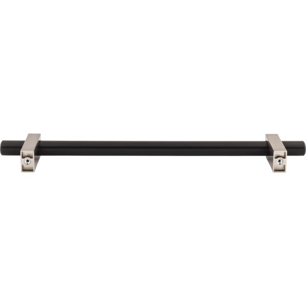 12" Center-to-Center Matte Black with Satin Nickel Larkin Appliance Handle - Image 5