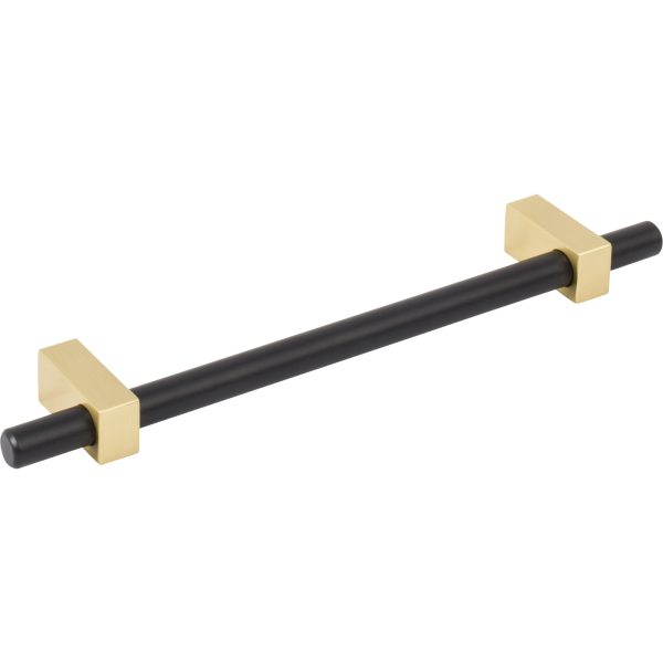 160 mm Center-to-Center Matte Black with Brushed Gold Larkin Cabinet Bar Pull - Image 4