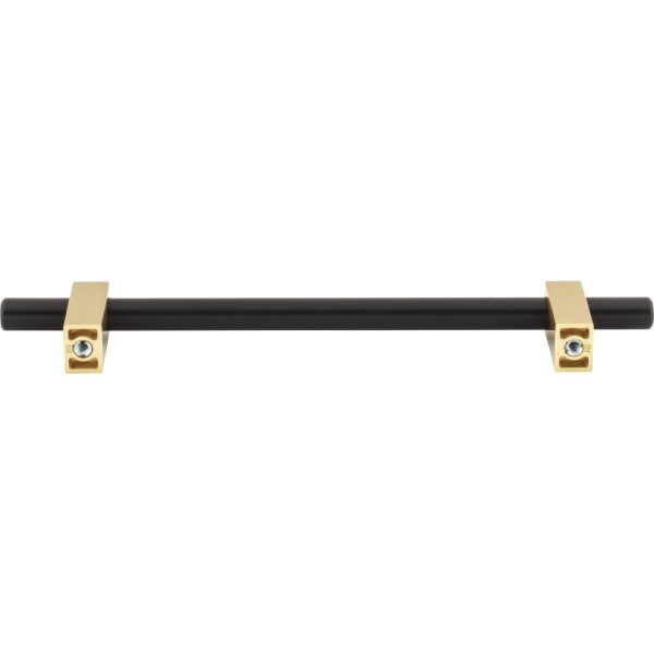 160 mm Center-to-Center Matte Black with Brushed Gold Larkin Cabinet Bar Pull - Image 5