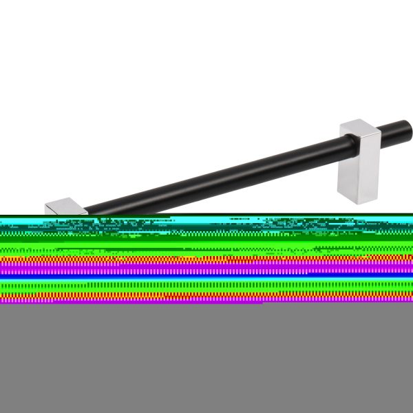 160 mm Center-to-Center Matte Black with Polished Chrome Larkin Cabinet Bar Pull