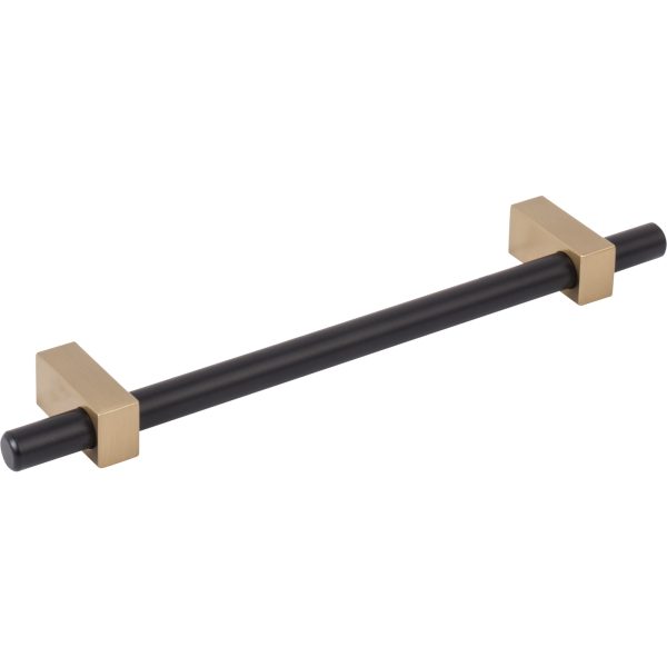 160 mm Center-to-Center Matte Black with Satin Bronze Larkin Cabinet Bar Pull - Image 4
