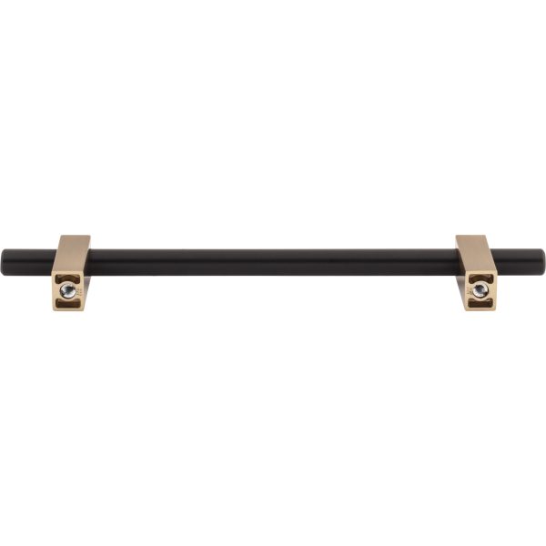 160 mm Center-to-Center Matte Black with Satin Bronze Larkin Cabinet Bar Pull - Image 5