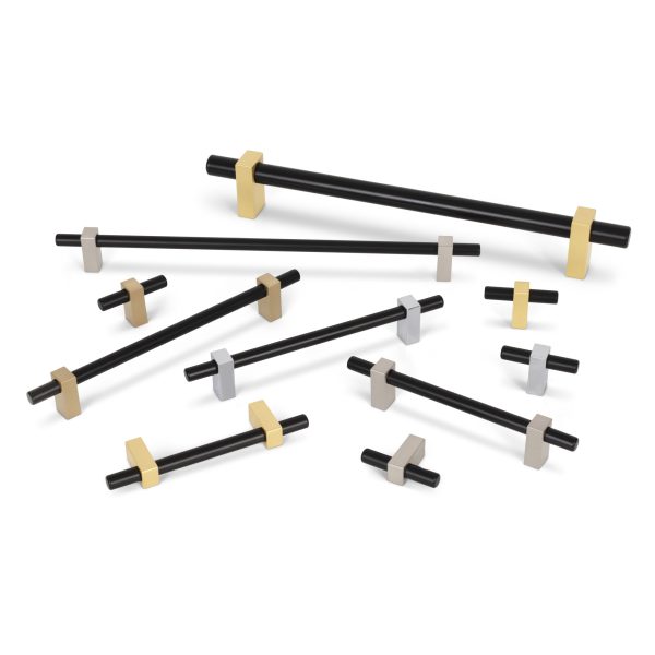 18" Center-to-Center Matte Black with Polished Chrome Larkin Appliance Handle - Image 4