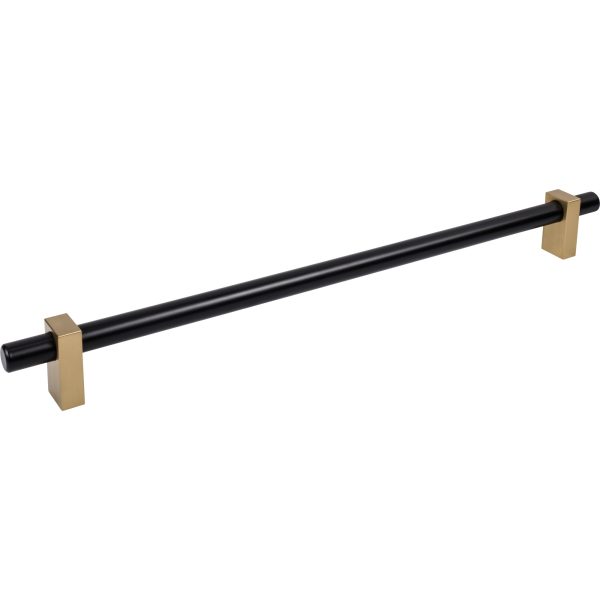 18" Center-to-Center Matte Black with Satin Bronze Larkin Appliance Handle