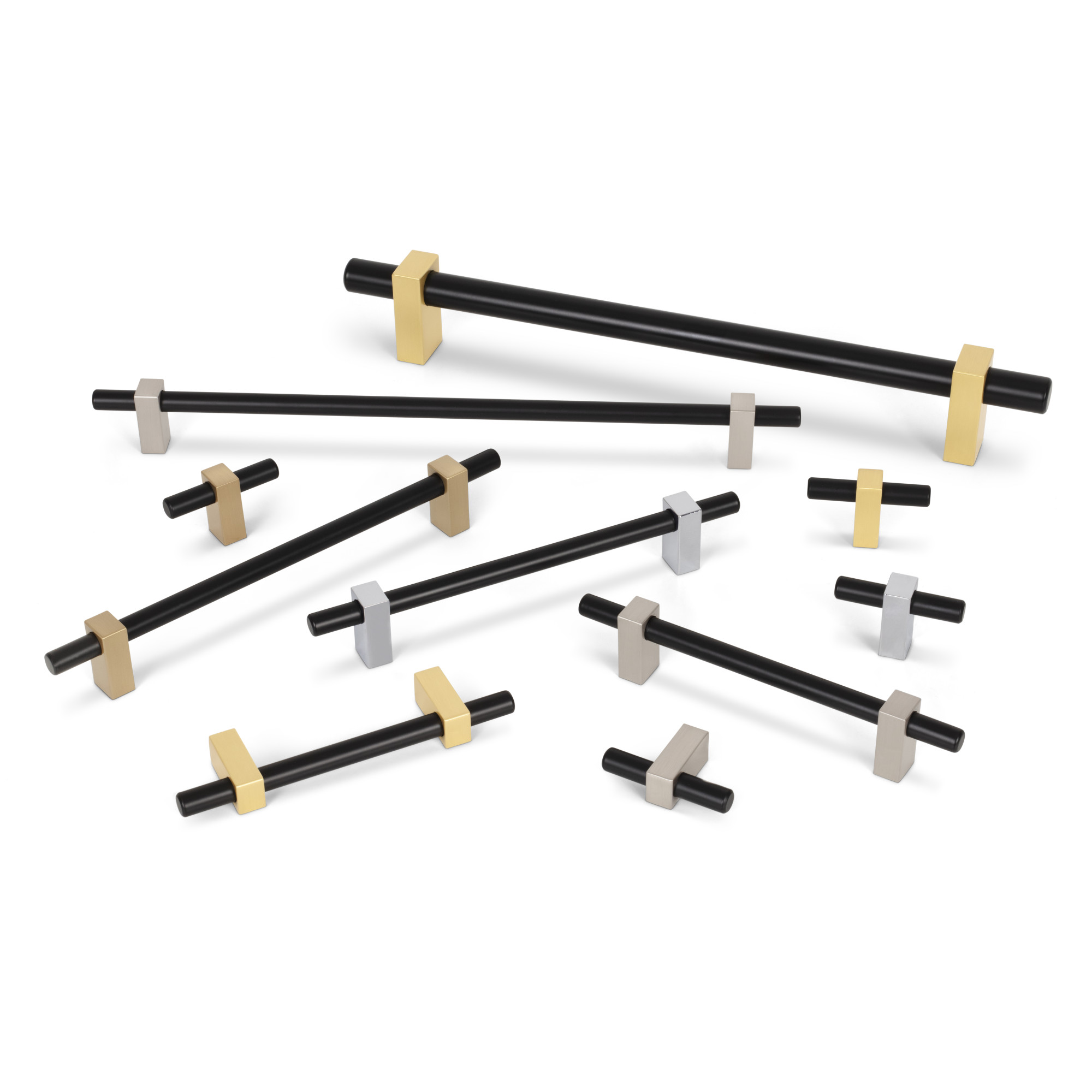 Larkin 2 Cabinet Pull – 192 mm in Matte Black w/Polished Chrome