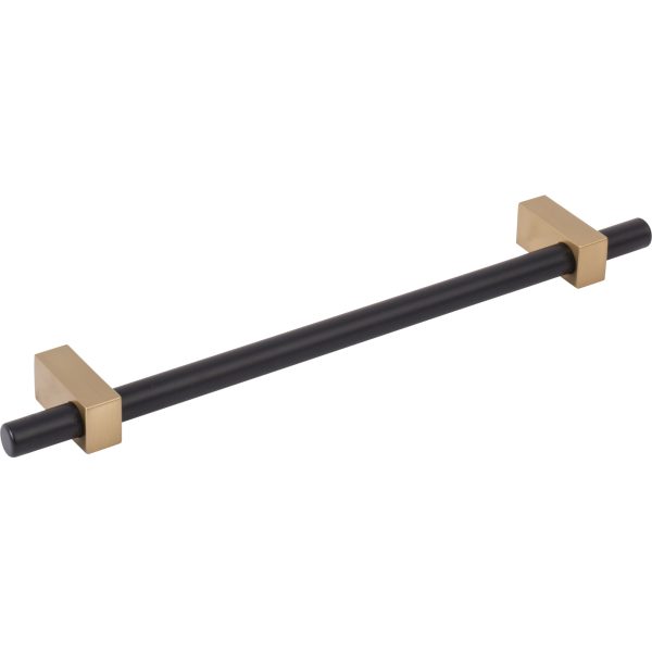 192 mm Center-to-Center Matte Black with Satin Bronze Larkin Cabinet Bar Pull - Image 4