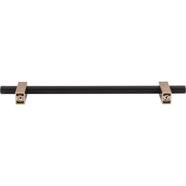 192 mm Center-to-Center Matte Black with Satin Bronze Larkin Cabinet Bar Pull - Image 5