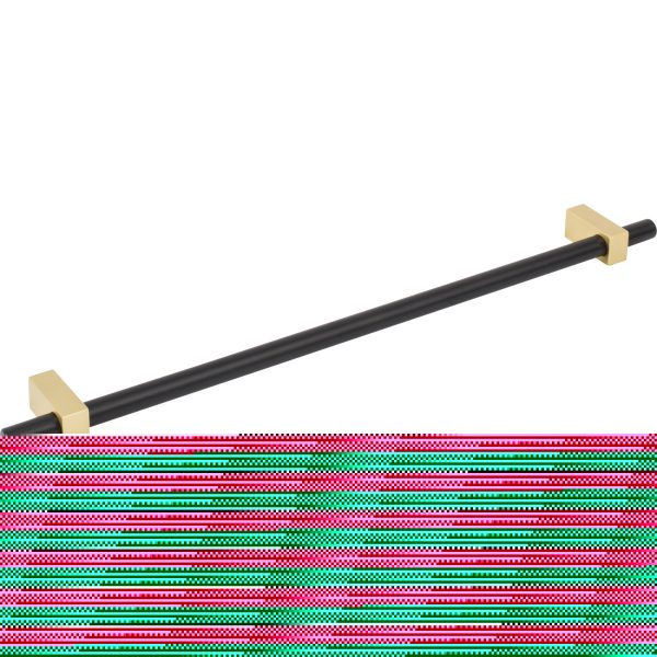 305 mm Center-to-Center Matte Black with Brushed Gold Larkin Cabinet Bar Pull - Image 4