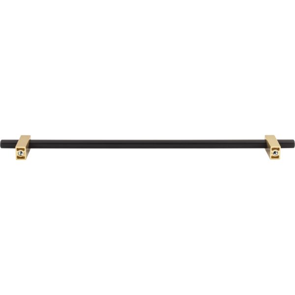 305 mm Center-to-Center Matte Black with Brushed Gold Larkin Cabinet Bar Pull - Image 5