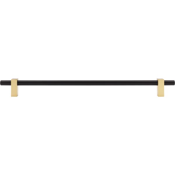 305 mm Center-to-Center Matte Black with Brushed Gold Larkin Cabinet Bar Pull - Image 6
