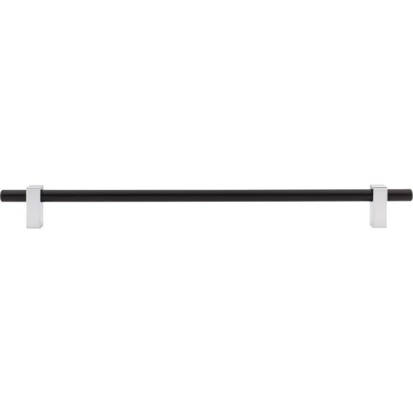 305 mm Center-to-Center Matte Black with Polished Chrome Larkin Cabinet Bar Pull - Image 6