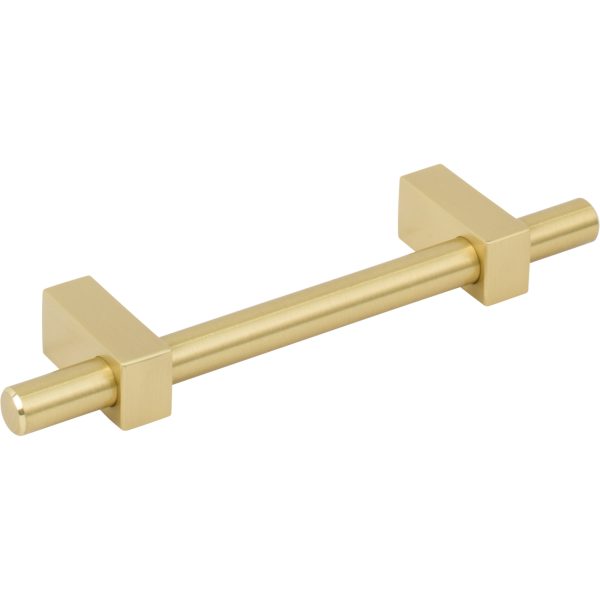 96 mm Center-to-Center Brushed Gold Larkin Cabinet Bar Pull - Image 4
