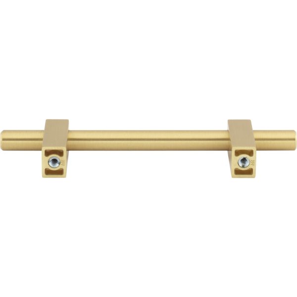 96 mm Center-to-Center Brushed Gold Larkin Cabinet Bar Pull - Image 5