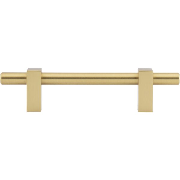 96 mm Center-to-Center Brushed Gold Larkin Cabinet Bar Pull - Image 6