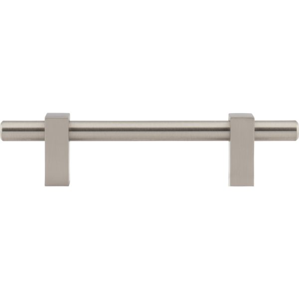 96 mm Center-to-Center Satin Nickel Larkin Cabinet Bar Pull - Image 6