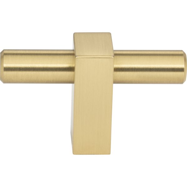 2-3/8" Overall Length Brushed Gold Larkin "T" Knob - Image 3