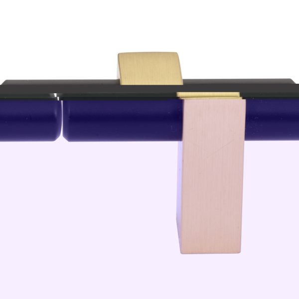 2-3/8" Overall Length Matte Black with Brushed Gold Larkin "T" Knob - Image 3