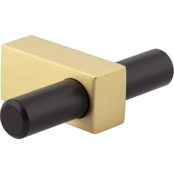 2-3/8" Overall Length Matte Black with Brushed Gold Larkin "T" Knob - Image 4