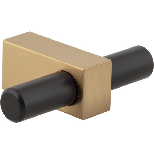 2-3/8" Overall Length Matte Black with Satin Bronze Larkin "T" Knob - Image 4