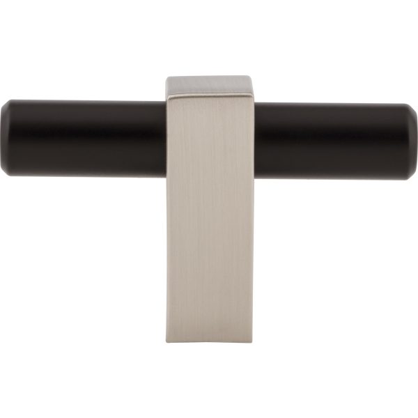 2-3/8" Overall Length Matte Black with Satin Nickel Larkin "T" Knob - Image 6
