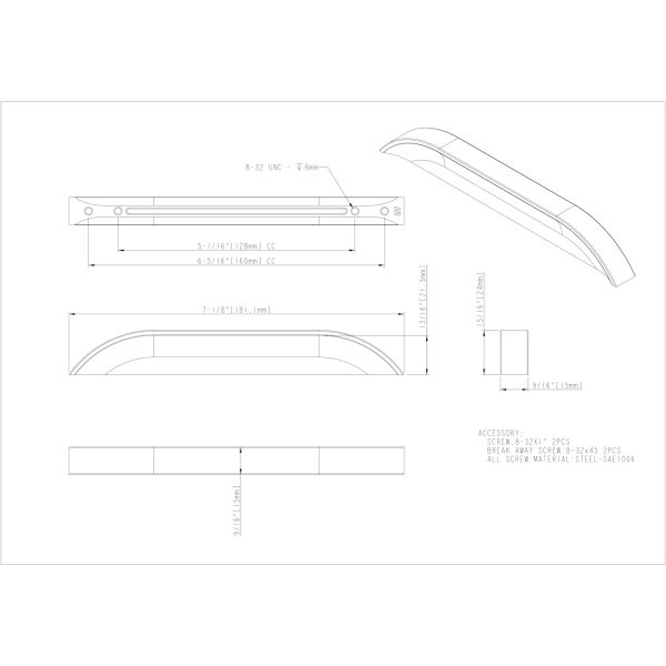 128 mm / 160 mm Center-to-Center Matte Black Elara Cabinet Pinch Pull - Image 4