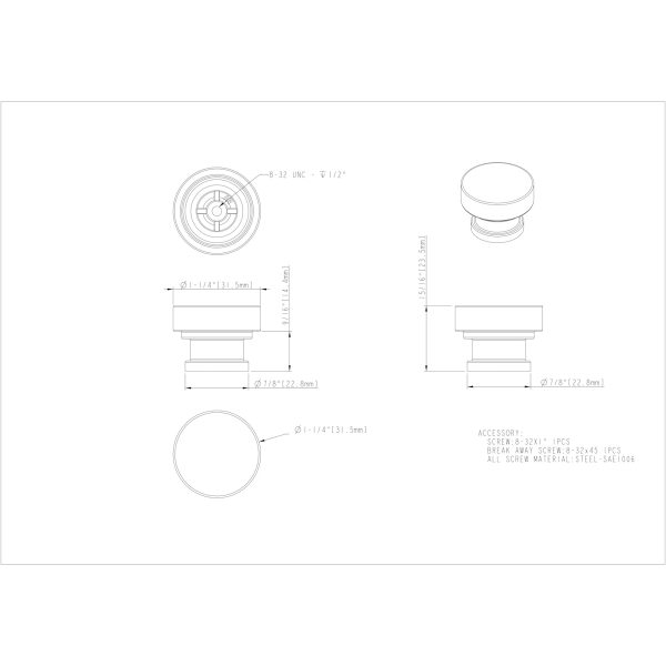 1-1/4" Diameter Polished Chrome Elara Cabinet Knob - Image 3