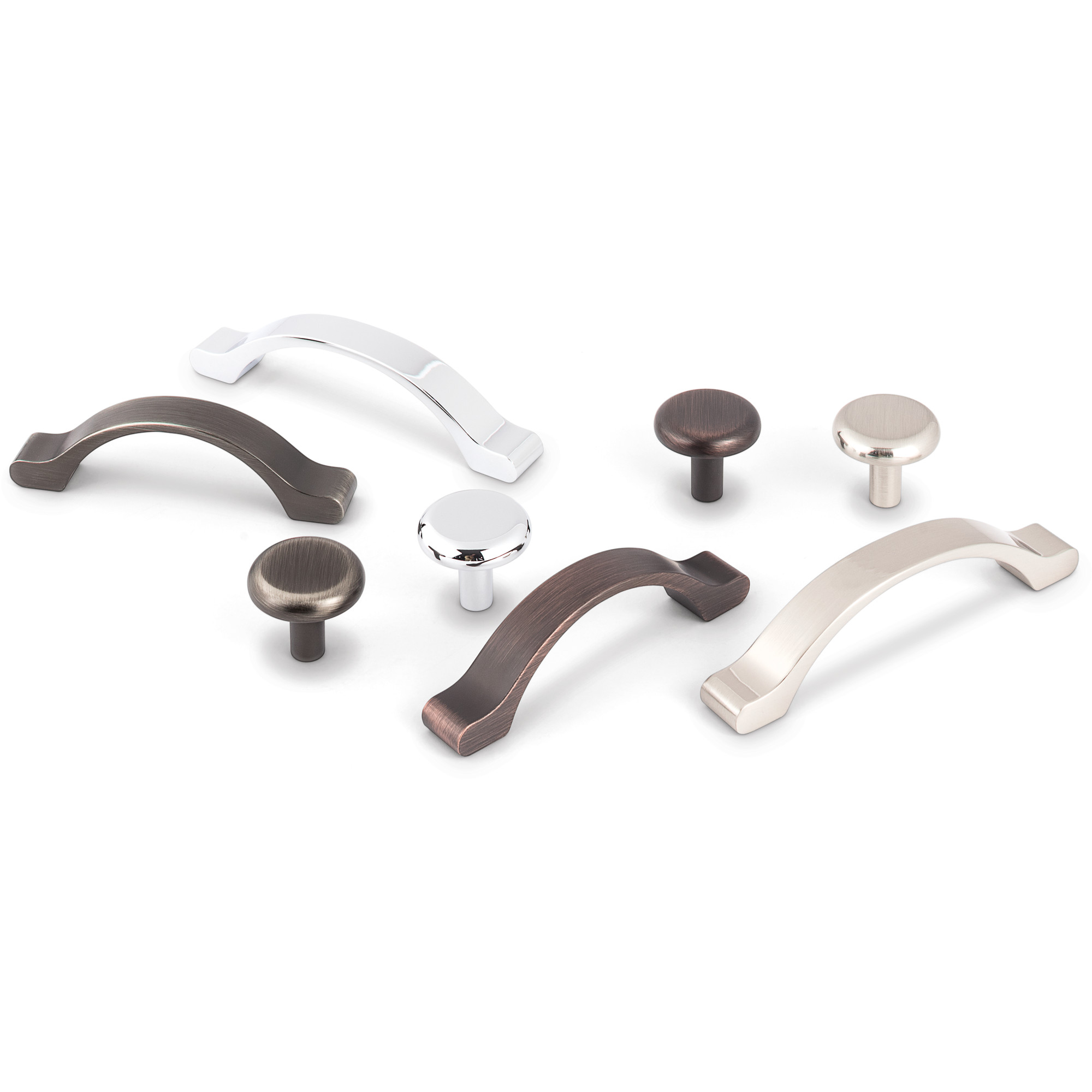 96 mm Center-to-Center Brushed Pewter Arched Seaver Cabinet Pull - Image 5