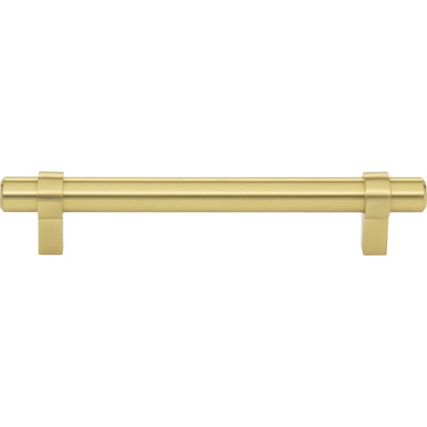 128 mm Center-to-Center Brushed Gold Key Grande Cabinet Bar Pull - Image 3