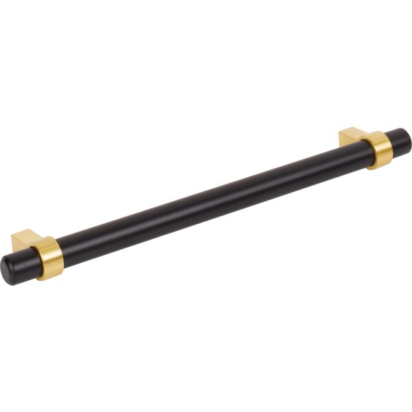 192 mm Center-to-Center Matte Black with Brushed Gold Key Grande Cabinet Bar Pull - Image 4