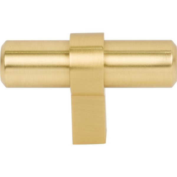 2" Overall Length Brushed Gold Key Grande Cabinet "T" Knob - Image 3