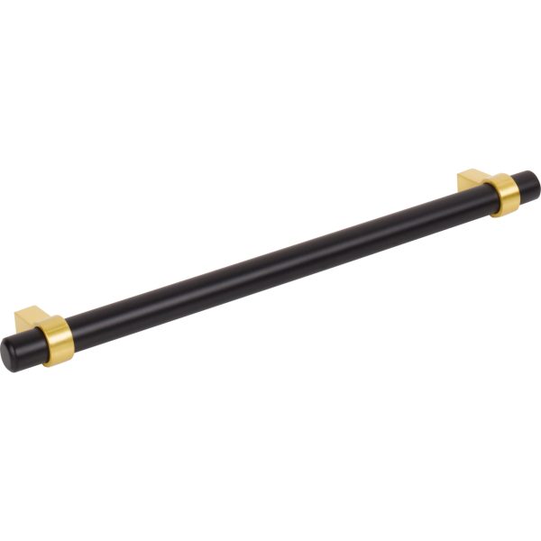 224 mm Center-to-Center Matte Black with Brushed Gold Key Grande Cabinet Bar Pull - Image 4