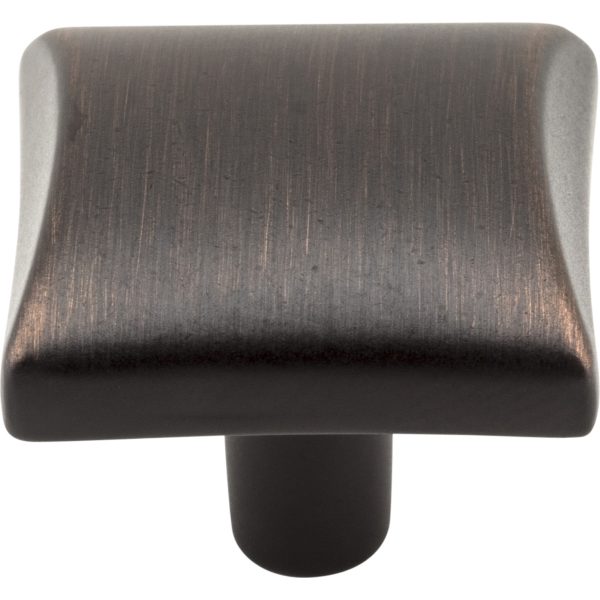 1-1/8" Overall Length Brushed Oil Rubbed Bronze Square Glendale Cabinet Knob - Image 3