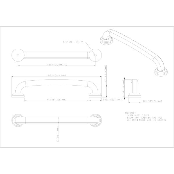 128 mm Center-to-Center Polished Chrome Bremen 1 Cabinet Pull - Image 4