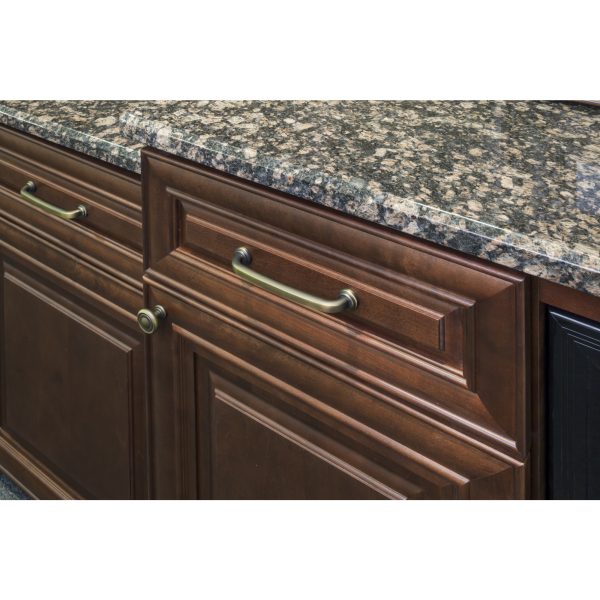 96 mm Center-to-Center Antique Brushed Satin Brass Bremen 1 Cabinet Pull - Image 4