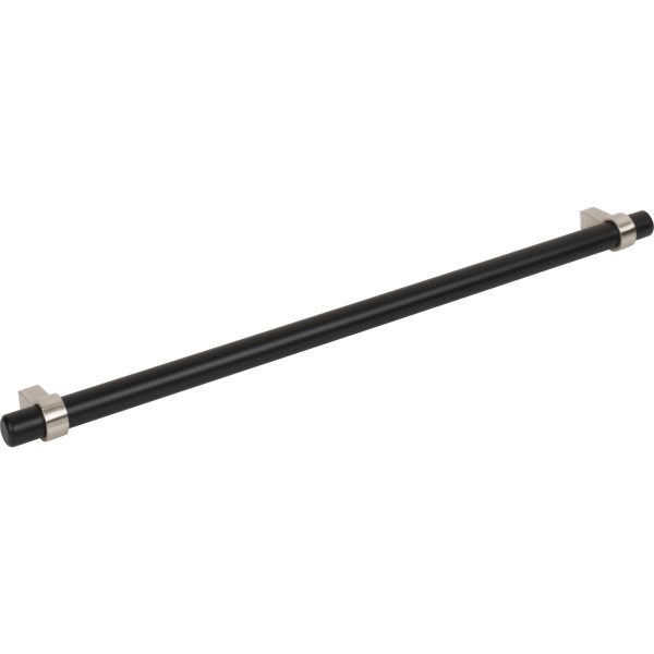 319 mm Center-to-Center Matte Black with Satin Nickel Key Grande Cabinet Bar Pull - Image 4