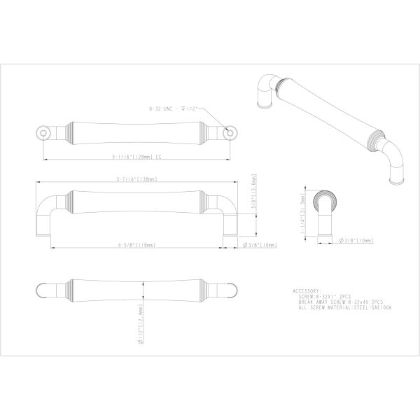 128 mm Center-to-Center Gun Metal Barrel Bremen 2 Cabinet Pull - Image 4