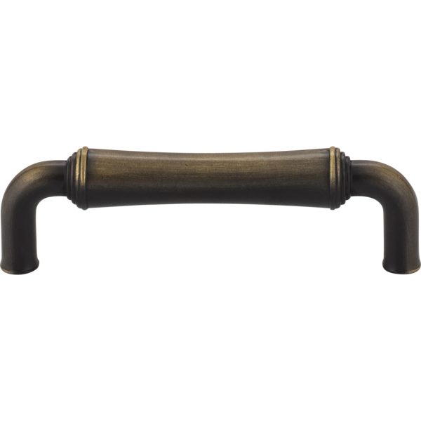 96 mm Center-to-Center Antique Brushed Satin Brass Barrel Bremen 2 Cabinet Pull - Image 3
