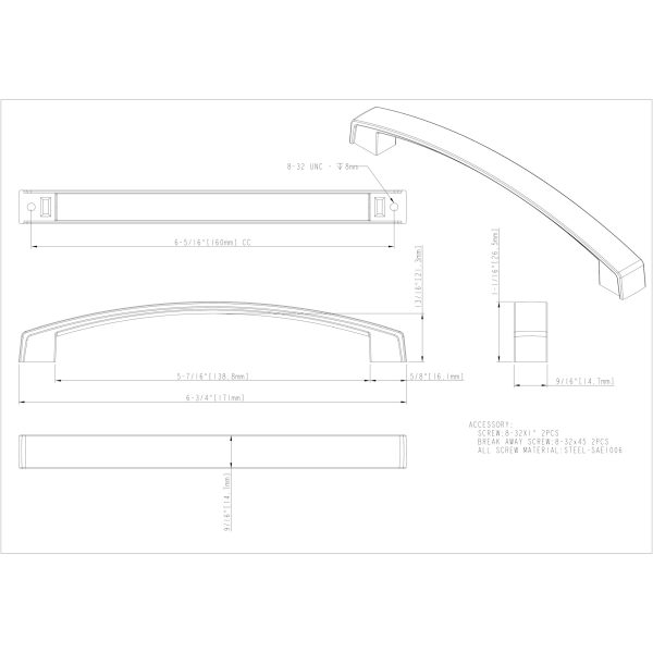 160 mm Center-to-Center Polished Chrome Merrick Cabinet Pull - Image 4