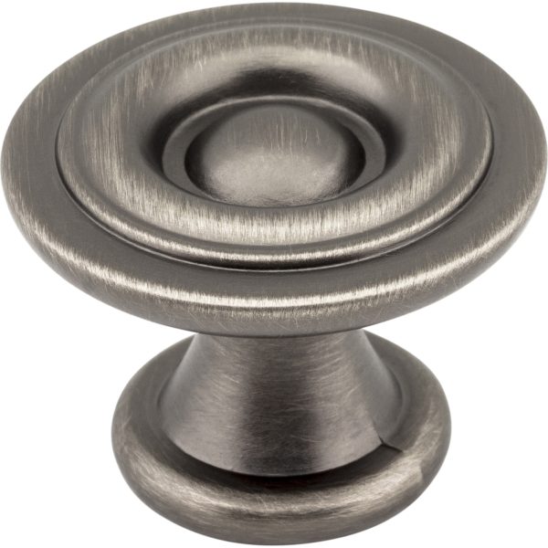 1-3/16" Diameter Brushed Pewter Button Syracuse Cabinet Knob