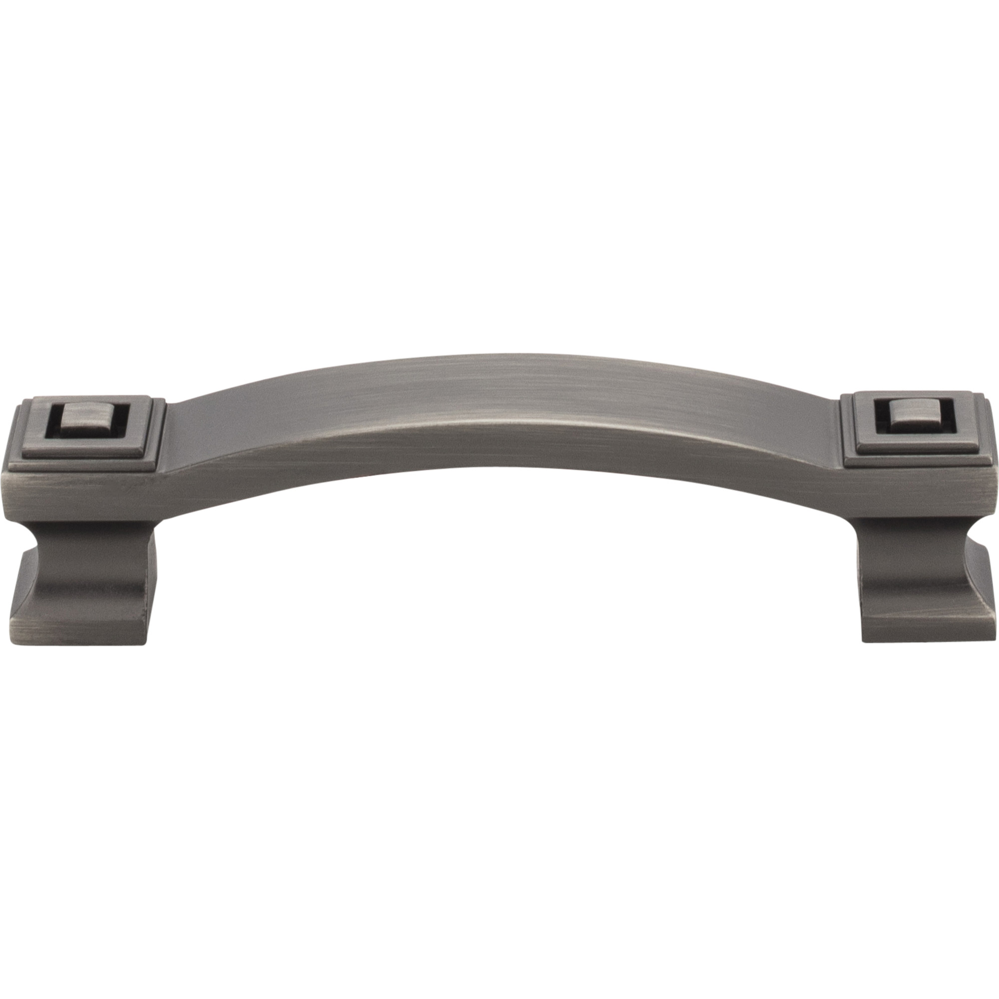 96 mm Center-to-Center Brushed Pewter Square Delmar Cabinet Pull - Image 3