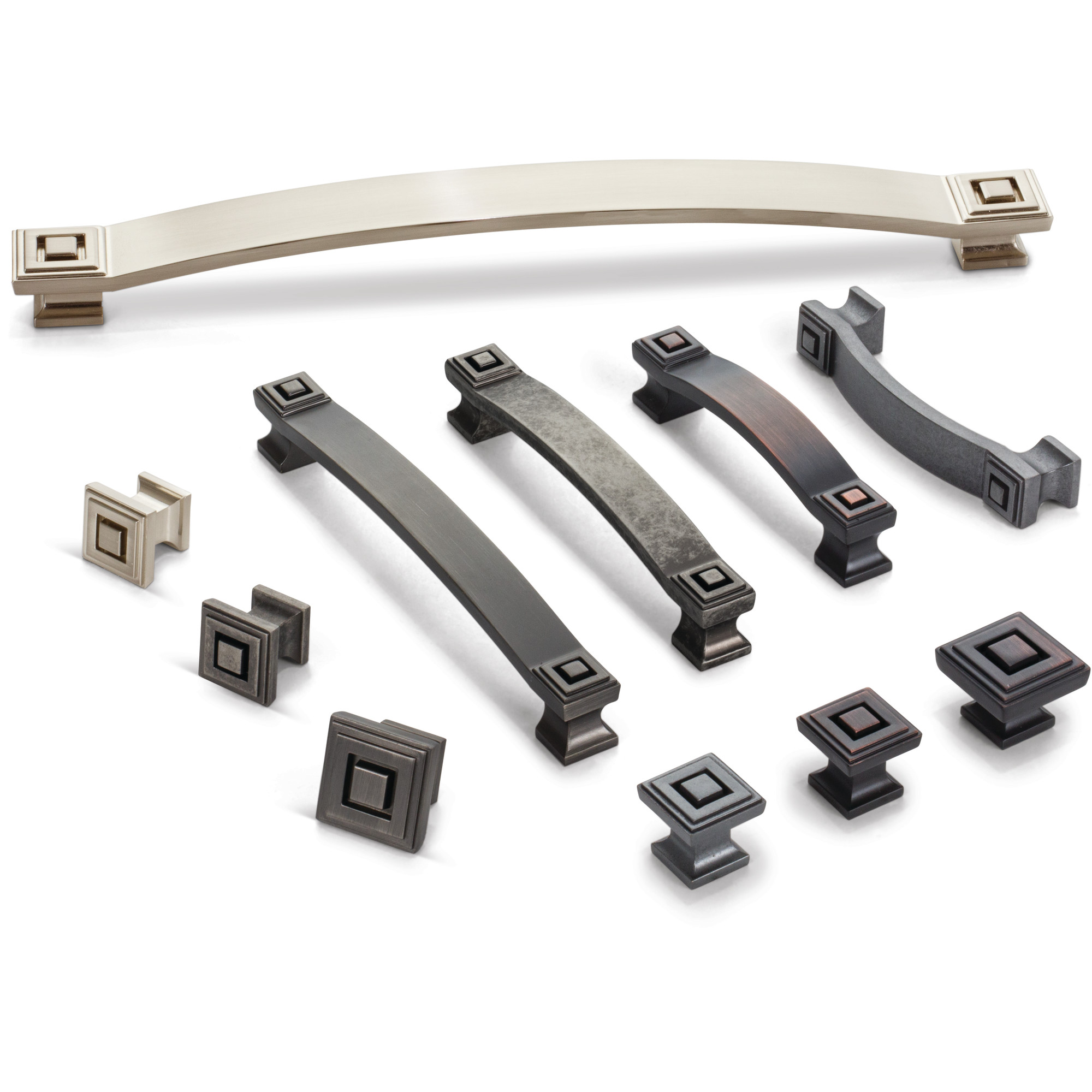 96 mm Center-to-Center Brushed Pewter Square Delmar Cabinet Pull - Image 5