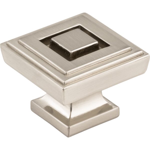 1-1/4" Overall Length Satin Nickel Square Delmar Cabinet Knob