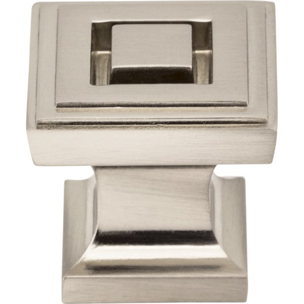 1" Overall Length Satin Nickel Square Delmar Cabinet Knob - Image 3